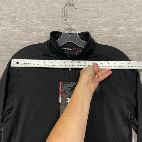 SPYDER 1/4 Zip Shirt Mens Small Black Base Layer Lightweight Pullover Quick Dry - Picture 10 of 11